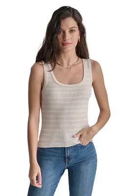 Women's Sleeveless Striped Scoop Neck Tank