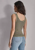 Women's Sleeveless Striped Scoop Neck Tank