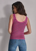 Women's Sleeveless Striped Scoop Neck Tank