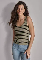 Women's Sleeveless Striped Scoop Neck Tank