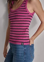 Women's Sleeveless Striped Scoop Neck Tank