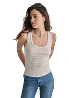 Women's Sleeveless Striped Scoop Neck Tank