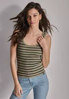 Women's Sleeveless Striped Scoop Neck Tank