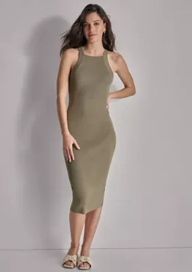 DKNY Jeans Women's Sleeveless Square Neck Ribbed Tank Dress | The Summit