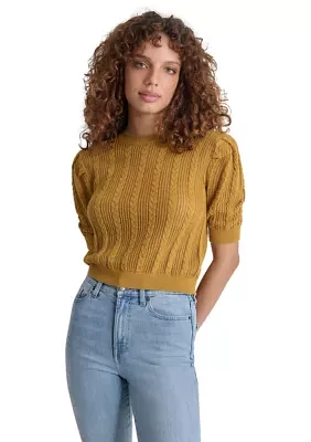 Women's Puff Sleeve Pointelle Sweater