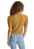 Women's Puff Sleeve Pointelle Sweater