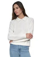 Women's Long Sleeve Collared Sweater