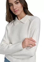 Women's Long Sleeve Collared Sweater