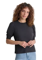 Women's Puff Sleeve Crew Neck T-Shirt