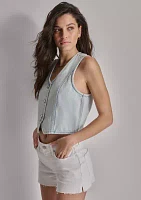 Women's Button Front Denim Vest