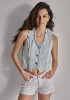 Women's Button Front Denim Vest