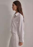 Women's Cropped Linen Shirt