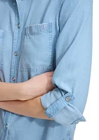 Women's Long Sleeve Chambray Tencel Shirt