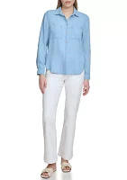 Women's Long Sleeve Chambray Tencel Shirt