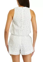 Women's Sleeveless Eyelet Top