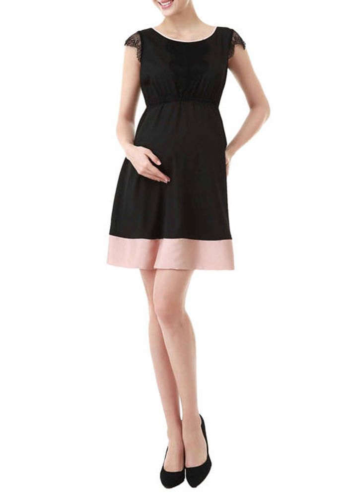 Belk Maternity Nell Lace Trimmed Colorblock Dress | The Summit