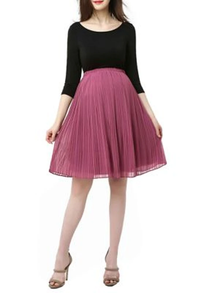 Maternity Marie Colorblock Pleat Skirt  Dress