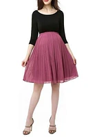 Maternity Marie Colorblock Pleat Skirt  Dress