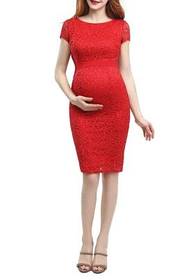 Maternity Nancy Lace  Midi Dress