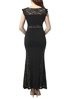 Maternity Audrey Lace Accent  Maxi Dress