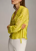 Women's Burnout Wrap Blouse