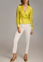 Women's Burnout Wrap Blouse