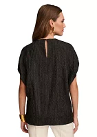 Women's Textured Split Neck Blouse