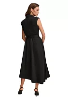 Women's Cap Sleeve Belted Shirtdress