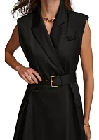 Women's Cap Sleeve Belted Shirtdress