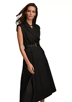 Women's Cap Sleeve Belted Shirtdress