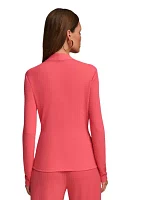 Women's Long Sleeve Wrap Front Hardware Top