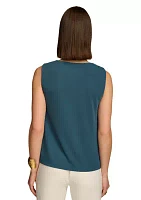 Women's Sleeveless Solid Knit Top