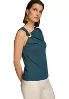 Women's Sleeveless Solid Knit Top