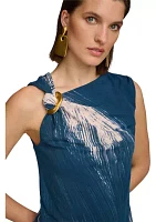 Women's Sleeveless Brushstroke Print Knit Top