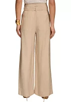 Women's Wide Leg Drapey Pants with Self Belt