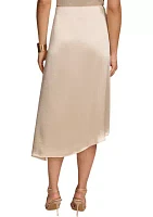 Women's Asymmetrical Satin A-Line Skirt