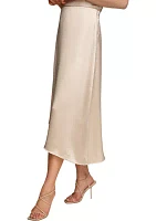 Women's Asymmetrical Satin A-Line Skirt