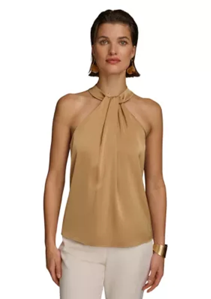 Women's Twist Front Halter Blouse