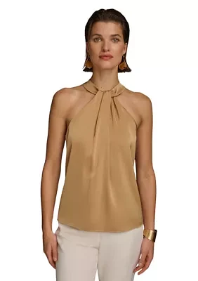 Women's Twist Front Halter Blouse