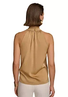 Women's Twist Front Halter Blouse