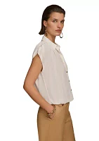 Women's Short Sleeve Elastic Waist Shirt