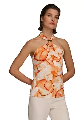 Women's Printed Halter Neck Top