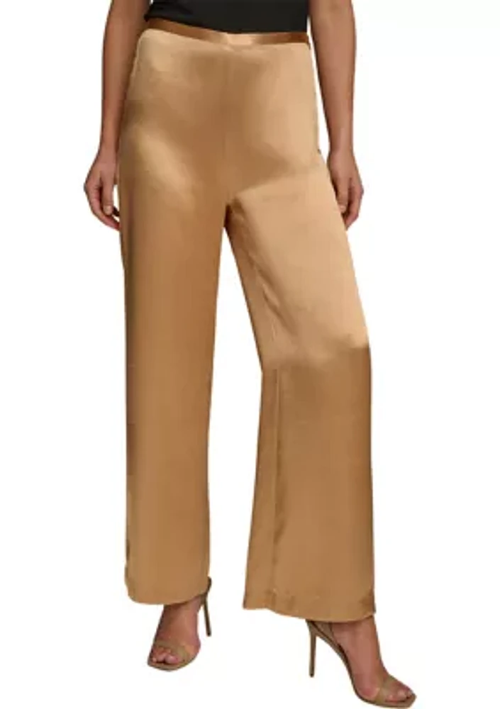 Women's Wide Leg Satin Pants