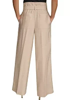 Women's Self Belt Wide Leg Pants