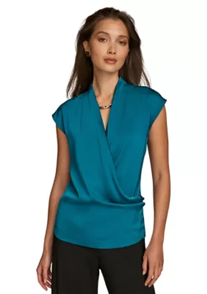 Women's Surplice Knit Blouse