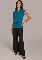 Women's Surplice Knit Blouse