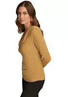 Women's Long Sleeve Cowl Neck Knit Top