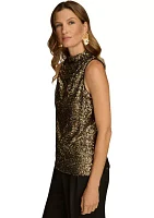 Women's Sleeveless Mock Neck Top