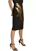 Women's Brushstroke Pencil Skirt