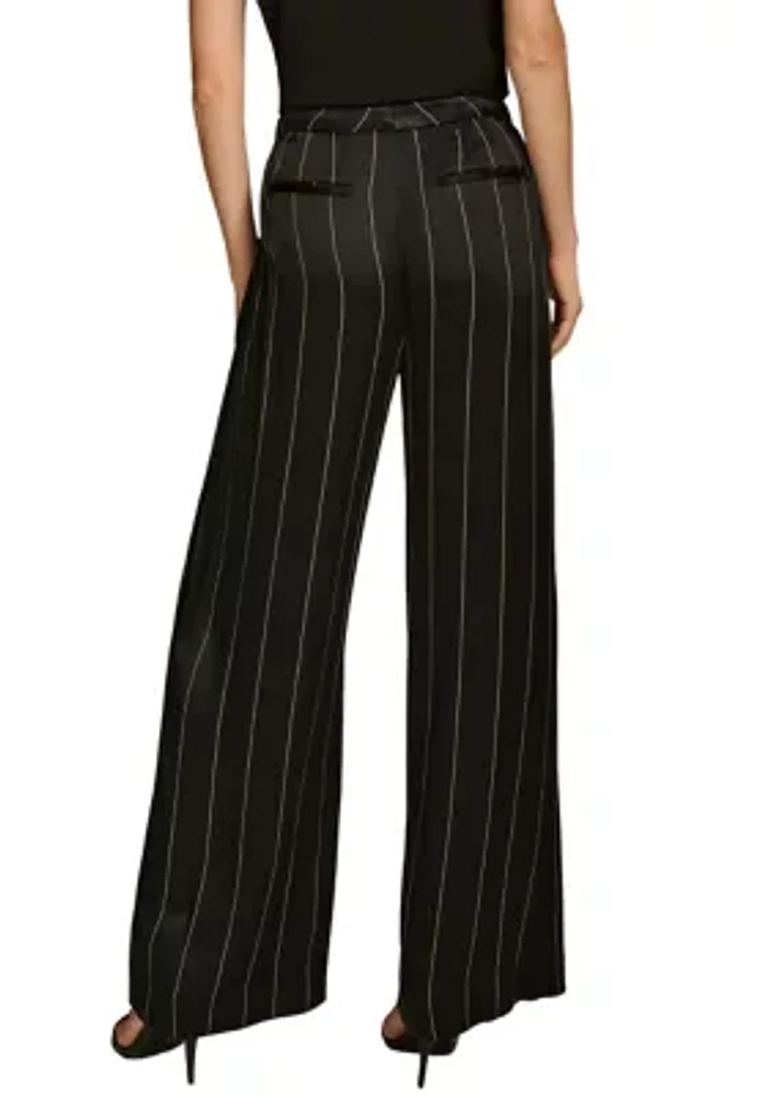 Women's Pinstripe Wide Leg Pants